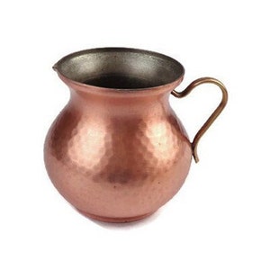 Vintage Copper Jug, Hamereded Copper Pitcher, Copper Watering Jug, Copper Wine Jug