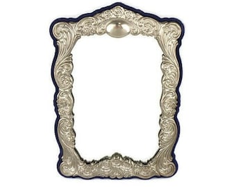 Espejo ornamentado Art Nouveau, espejo de mesa antiguo