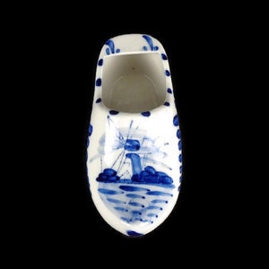 Delft Blue Ceramic Shoe, Handpainted Delft Ceramic Shoe