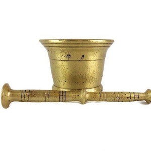 Vintage Messing Mörser mit Stößel