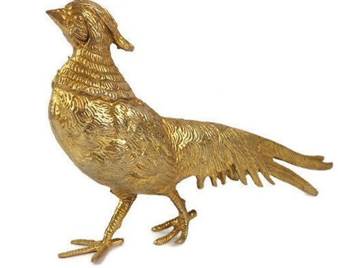 Antique Gold Metal Peacock Figurine Etsy