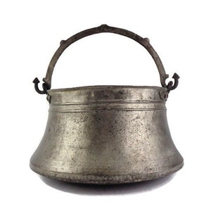 Antique Copper Cauldron, Large Copper Cauldron, Hand Hammered Copper Cauldron, Firewood Storage Copper Cauldron