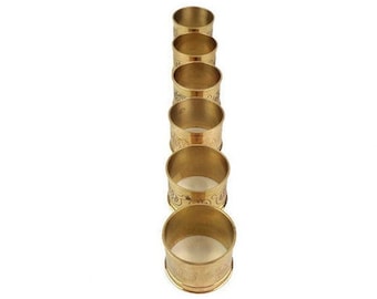 French Napkin Rings Holders Set of 6, French Dining Table Decor, Wedding Table Decor, Antique Brass Napkin Rings Holders Set of 6