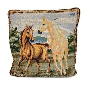 アンティークタペストリー枕、馬のタペストリー枕、装飾枕