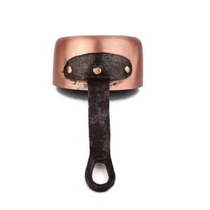 Large Solid Copper Saucepan With Iron Handle, Copper Cooking Pan, Copper Cookware Pan, Large Copper Frying Pan,