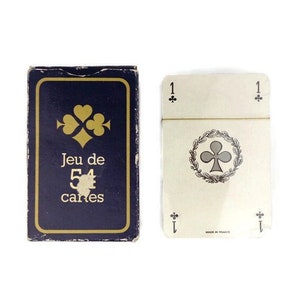 Juego de cartas vintage de 54, juego de cartas completo, juego de cartas de bridge, juego de cartas de póquer