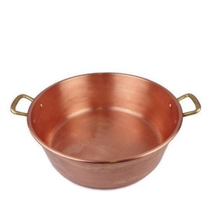 Vintage French Copper Jam Preserve Pot, Large Solid Copper Jam Preserve Pot France
