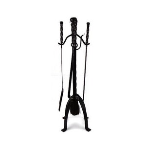Antique Iron Fireplace Tools Set, Large Iron Fire Pit Tools Set, Fireplace Decor, Fireplace Accessory