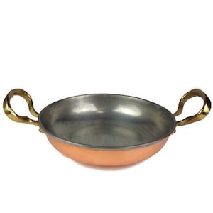 Copper Saucepan With Brass Handles, Copper Cooking Pan, Copper Cookware Pan, Copper Frying Pan,