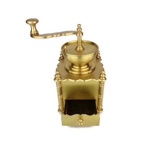 Antique Brass Coffee Mill, Vintage Brass Coffee Grinder