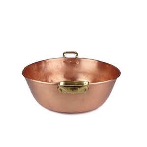 French Copper Jam Preserve Pot, Large Solid Copper Jam Preserve Pot France