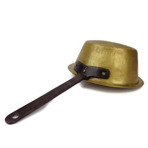 Vintage Brass Saucepan With Iron Handle, Brass Cooking Pan, Jam Preserve Brass Pan