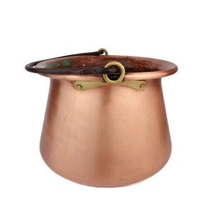 Antique Copper Cauldron, Large Copper Cauldron, Handmade Copper Cauldron, Solid Copper Cauldron