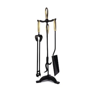 Antique Fireplace Tools Set, Iron Fire Pit Tools Set, BBQ Tools Set, Fireplace Decor, Fireplace Accessory