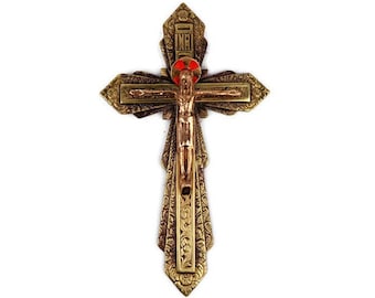 Antique Jesus Crucifix Cross, Vintage Jesus Crucifix, Wall Jesus Cross Crucifix