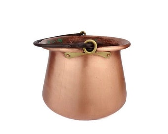 Antique Copper Cauldron, Large Copper Cauldron, Handmade Copper Cauldron, Solid Copper Cauldron