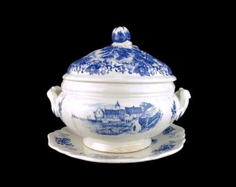 Vintage French Decorative Ceramic Pig Tray Center Piece Tureen