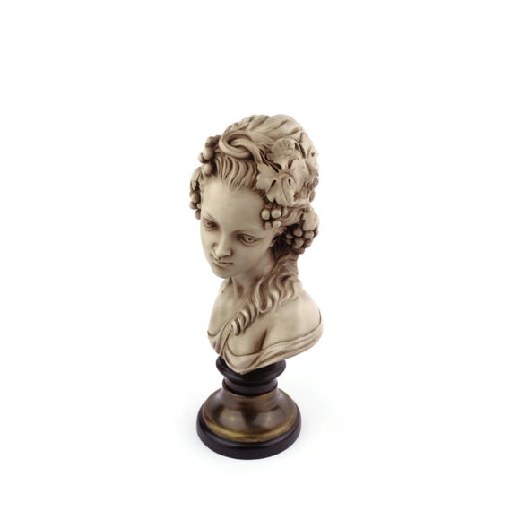 Young Lady Sculpture, Classical Female Bust, Victorian Lady