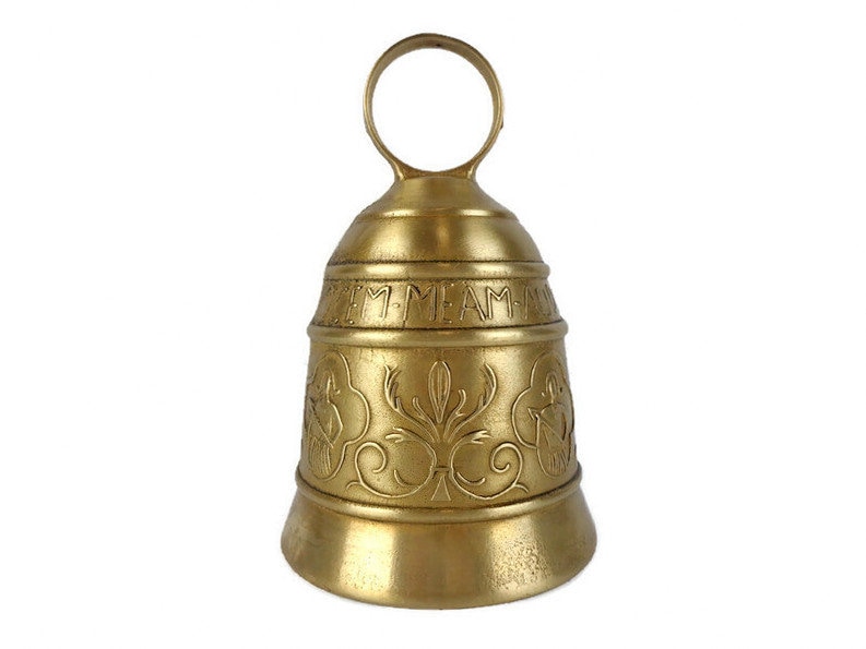 Antique Brass Bell, Large Brass Bell, Brass Temple Bell