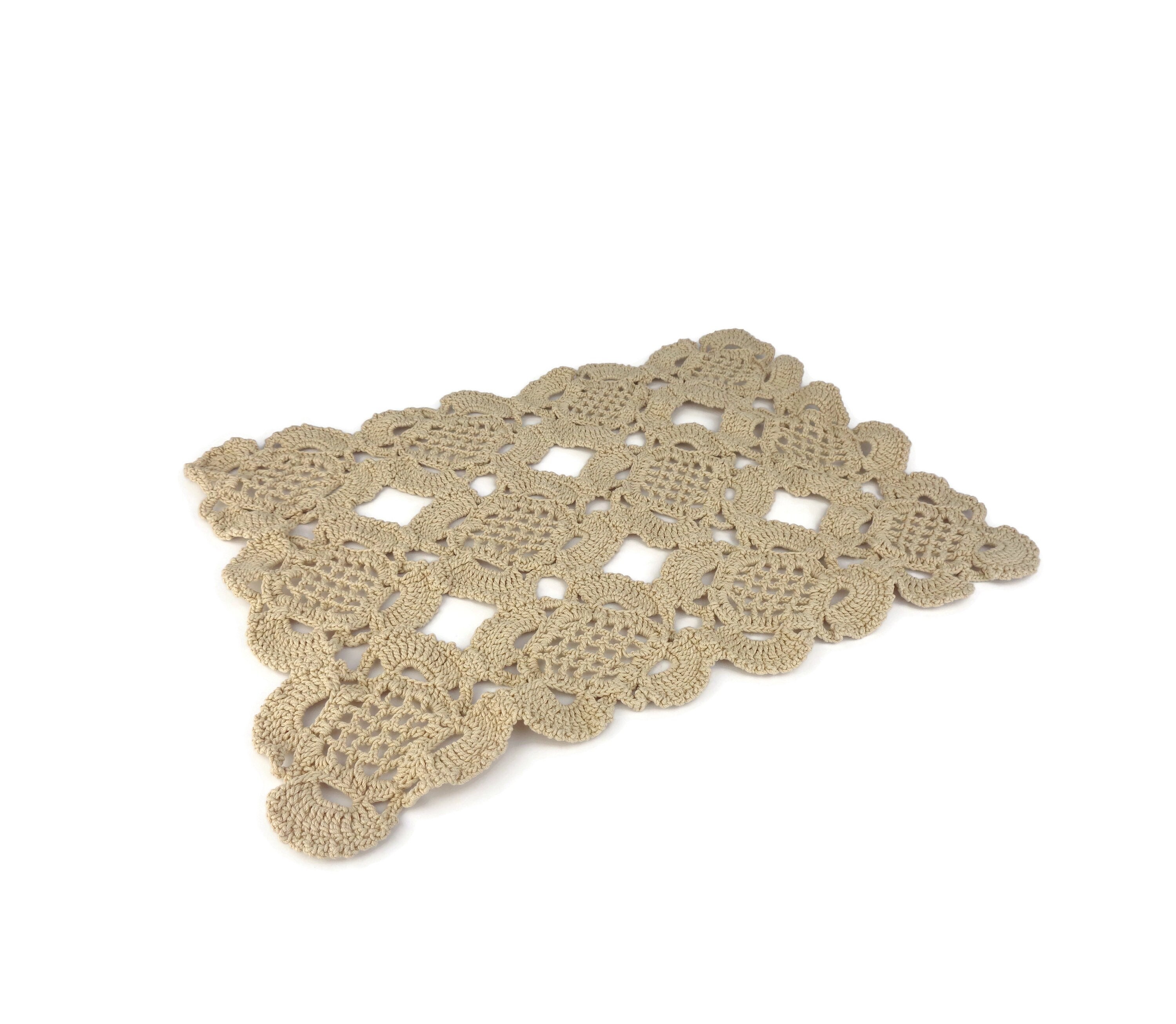 アンティークコットンテーブルクロス、レースかぎ針編みテーブルクロス