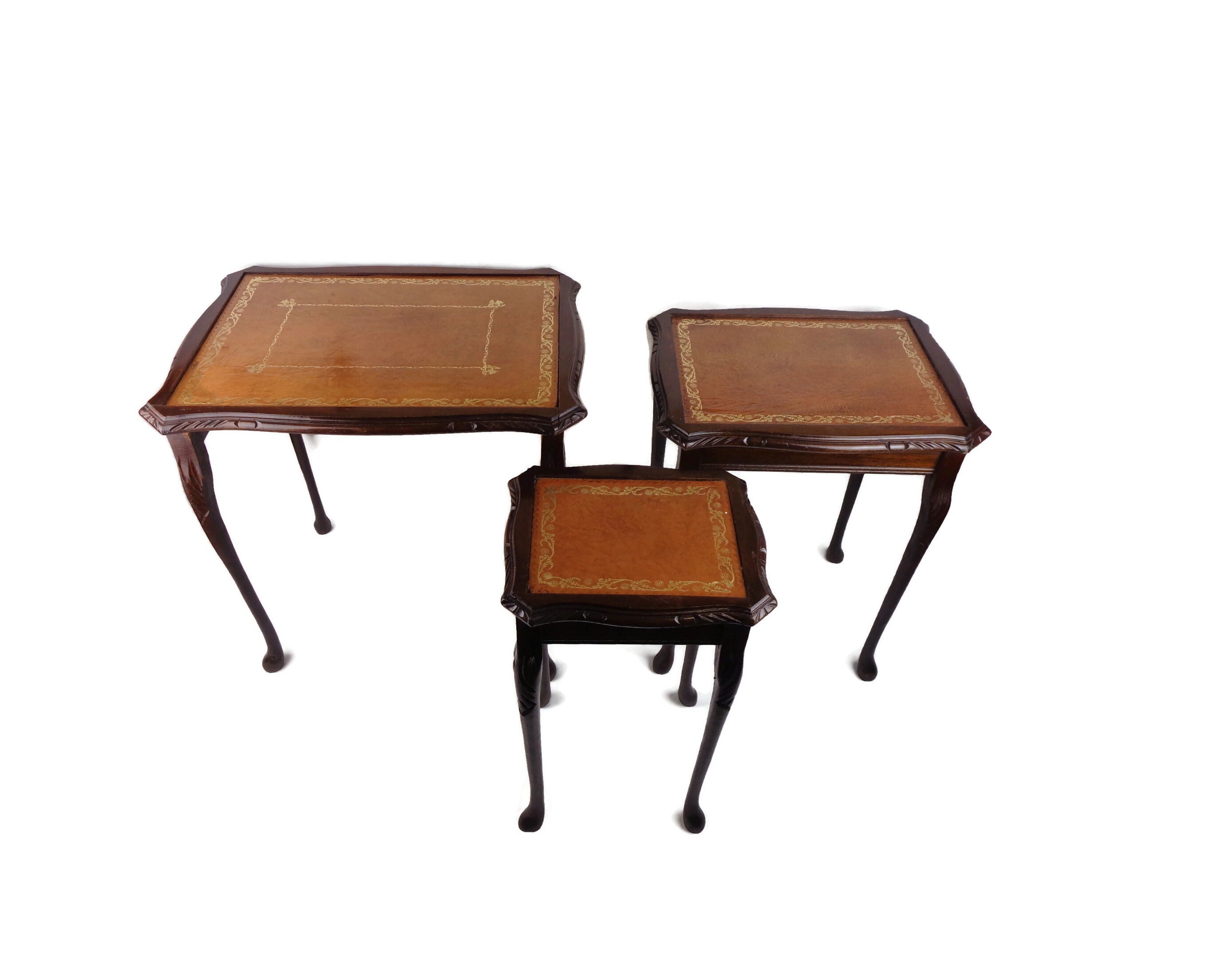 Queen Anne Style Nesting Tables Set Antique Nesting Tables - Etsy