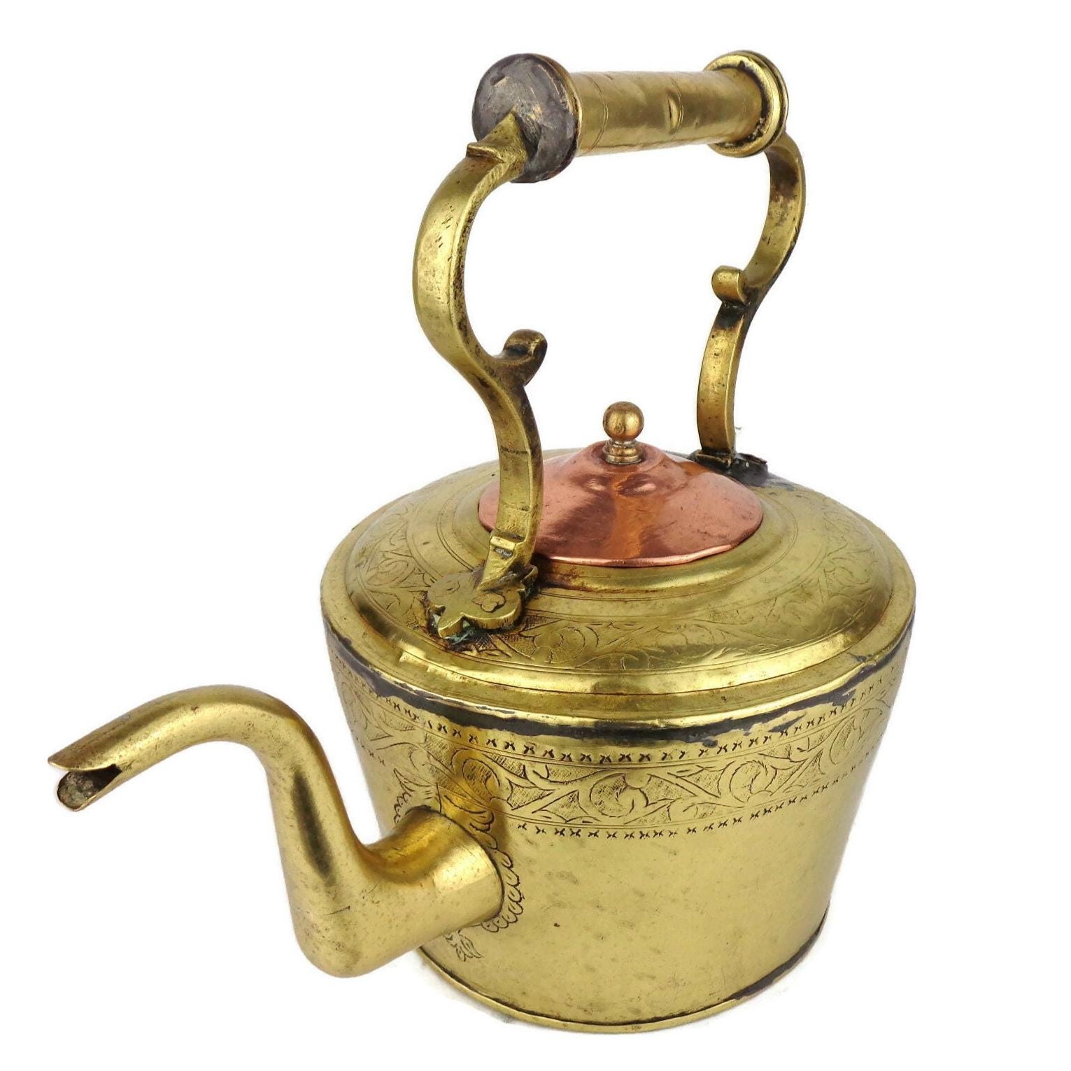 インド産　真鍮ティーポット　アンティーク アンティークモロッコティーポット、モロッコ真鍮ティーポット - Etsy 日本