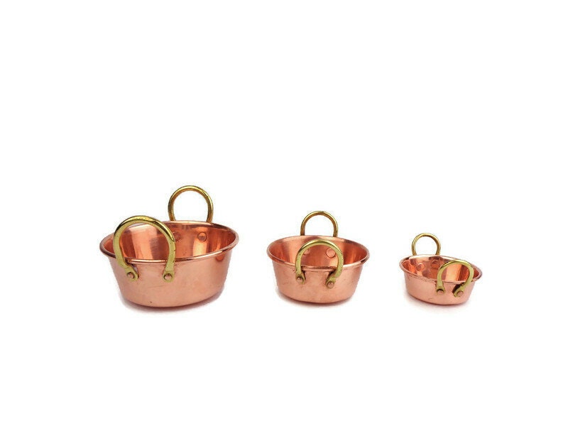 Lot De 3 Petites Casseroles En Cuivre Vintage ⚜️ - Compatibles Gaz