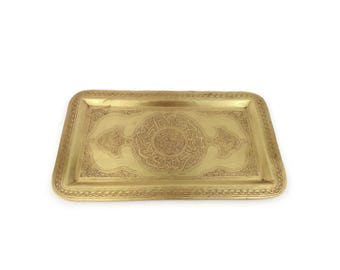 Antique Brass Dining Tray, Handmade Brass Tray