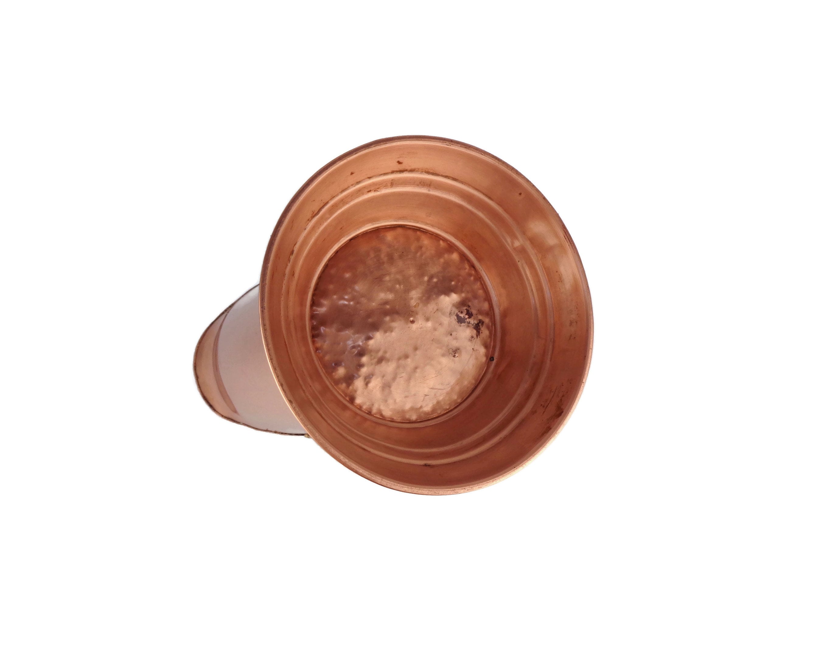 ヴィンテージ銅製傘立て、アンティーク銅製傘立て、大型銅製杖立て