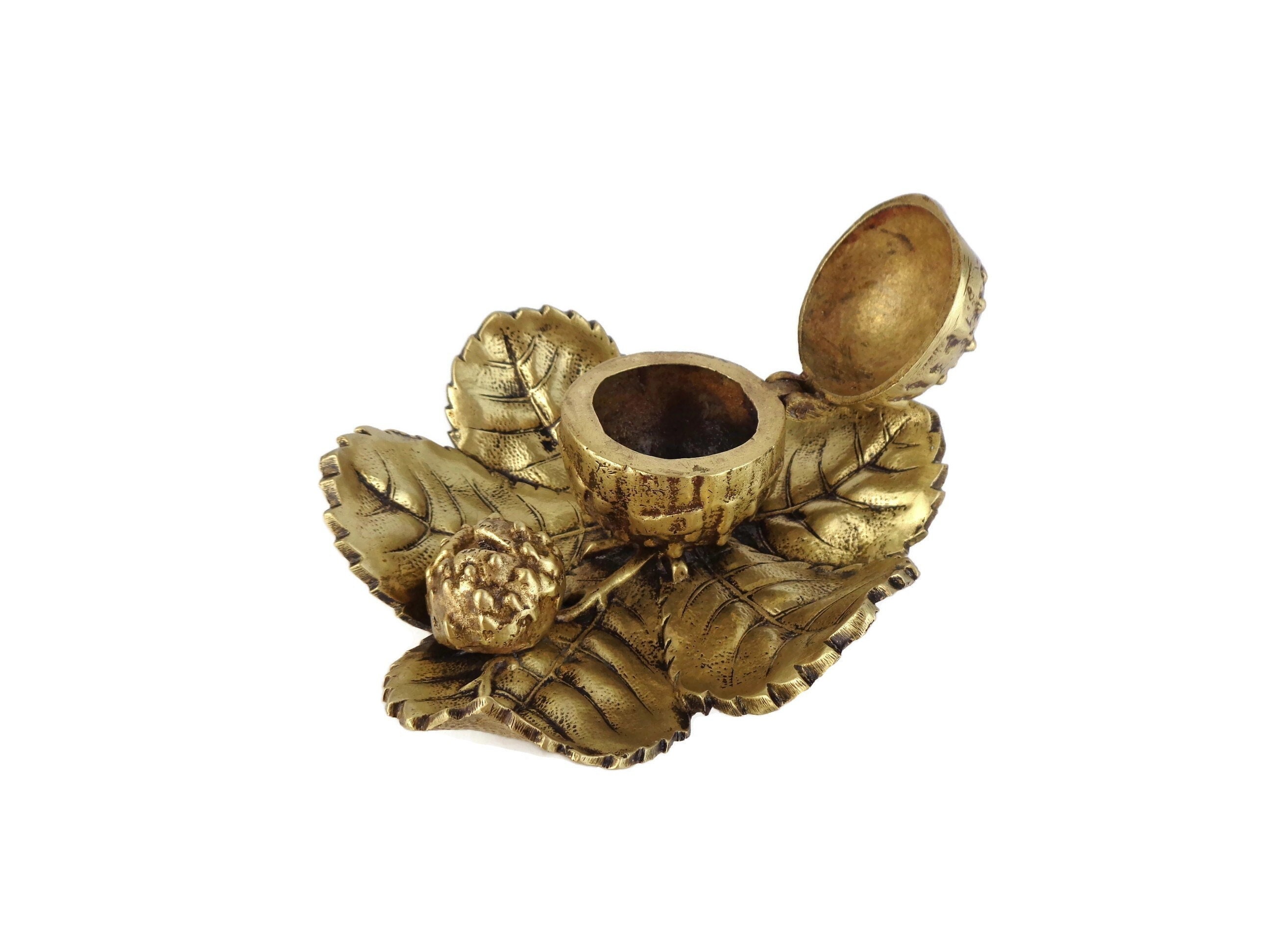 アンティークブロンズジュエリーボックス、ブロンズアート小物入れ