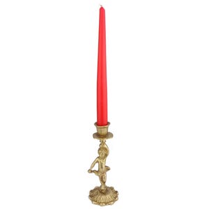 Antique Candle Holder, Brass Angel Candle Holder, Vintage Brass Candlestick