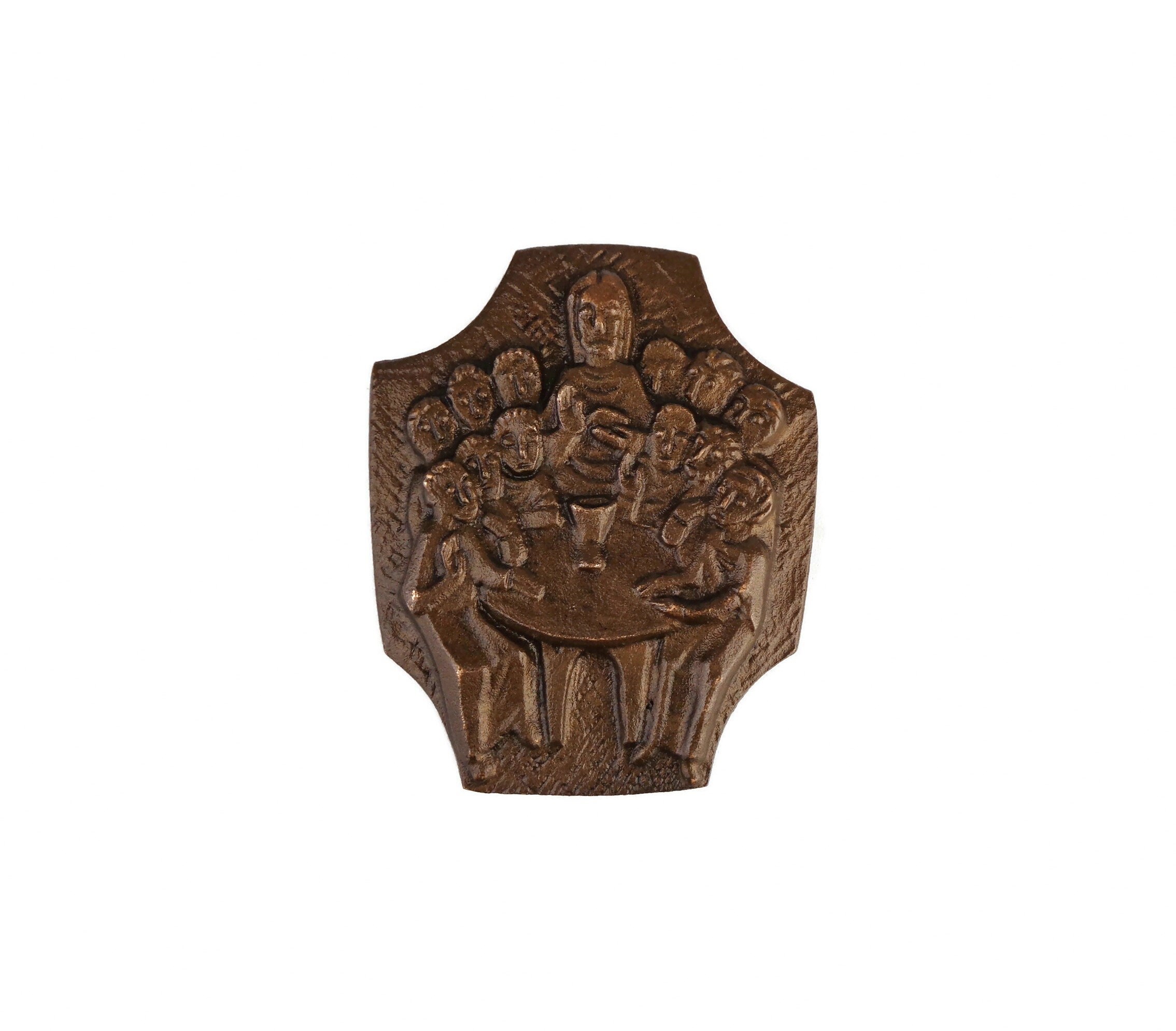 Jesus and the 12 Apostles Bronze Plaque, Jesus Christ and the 12 Apostles Relief