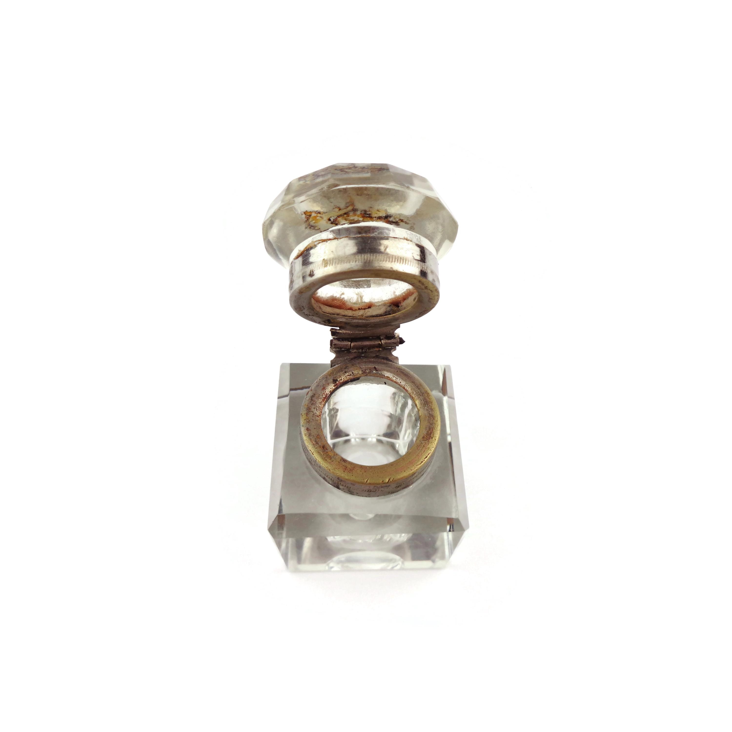 アンティークガラスインク壺、フランスガラスインク壺 - Etsy 日本