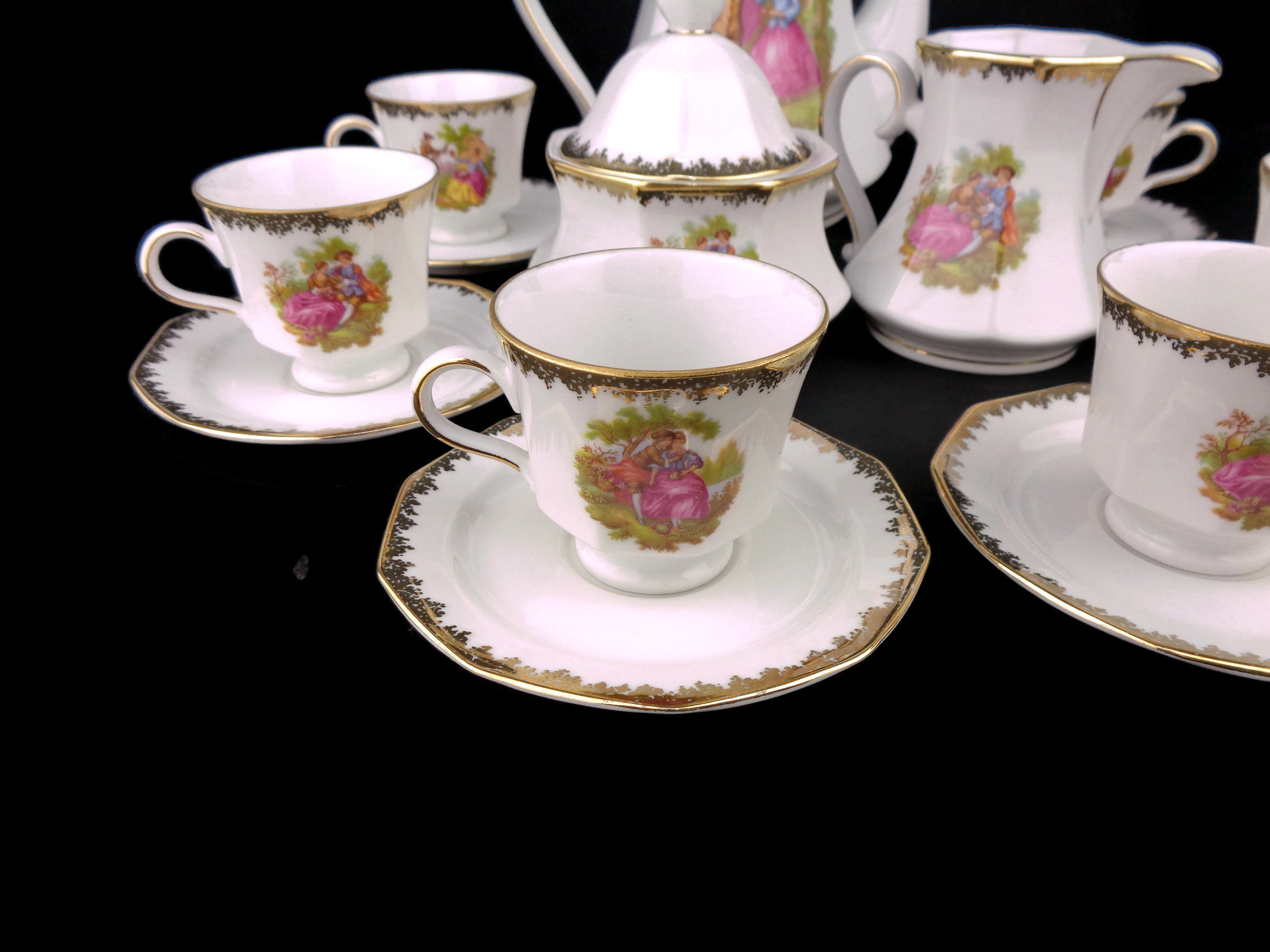 Vintage Porcelain Coffee Set, Bavarian Porcelain Coffee Tea Set - Etsy
