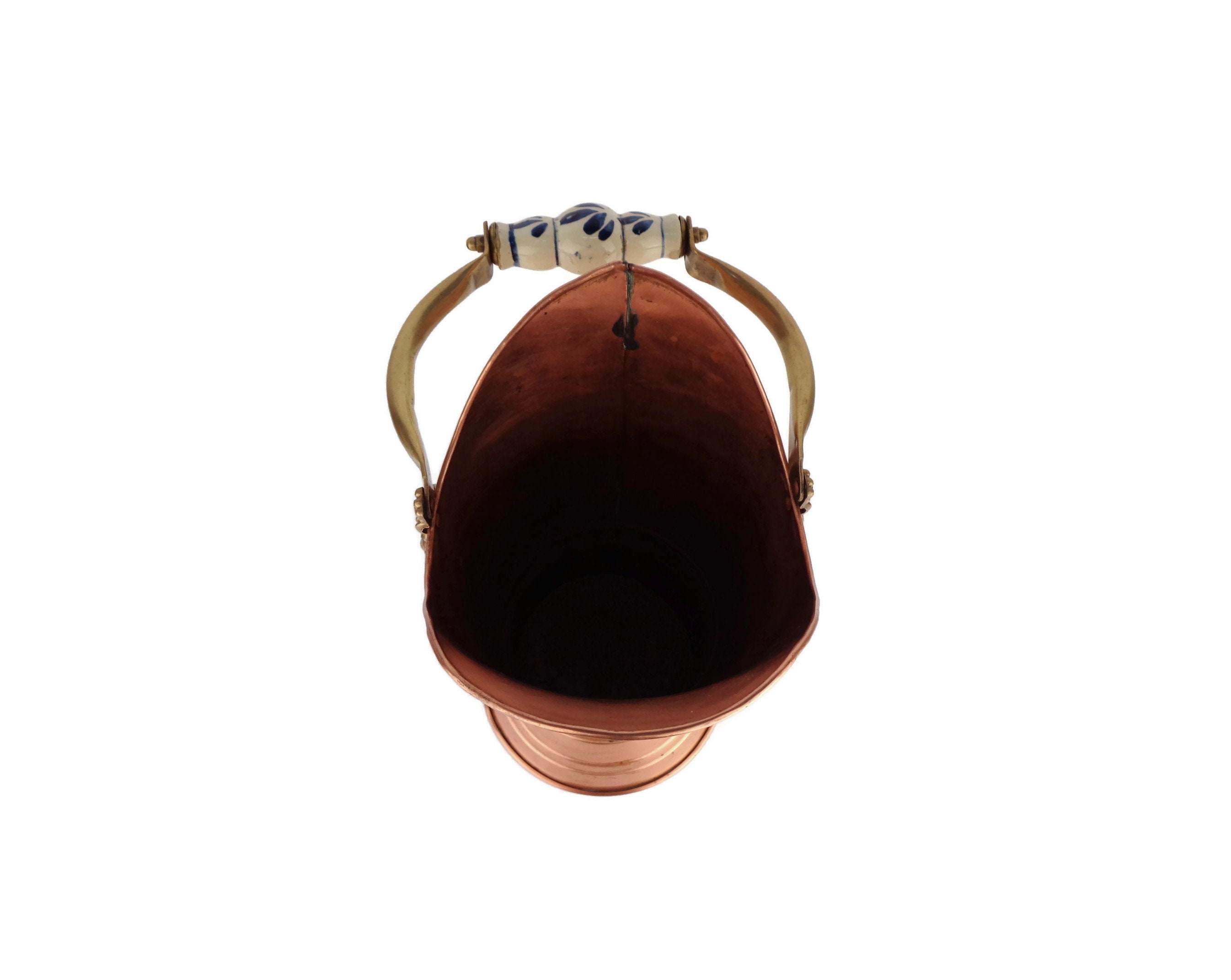 ヴィンテージ銅製傘立て、アンティーク銅製傘立て、大型銅製杖立て