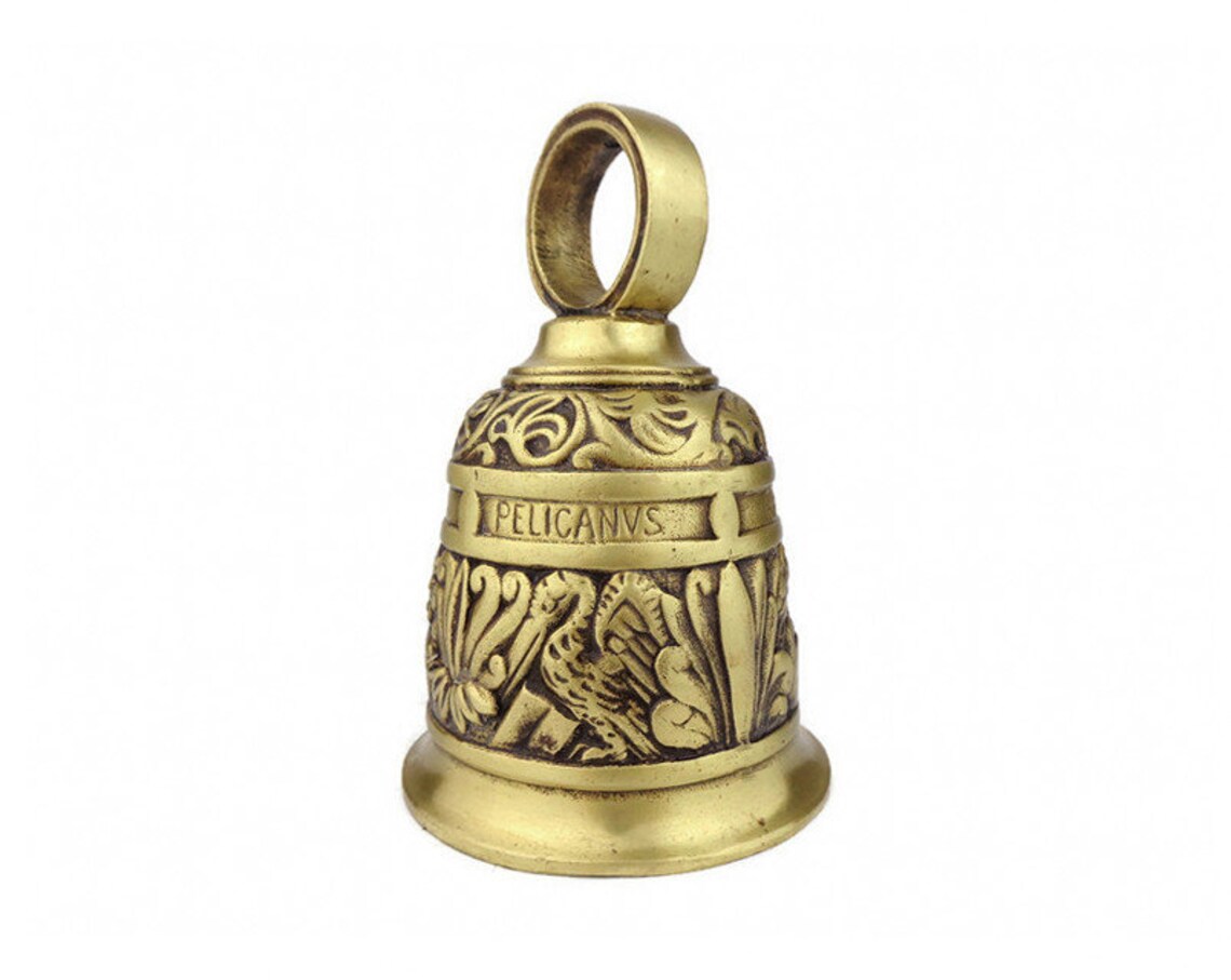 Antique Brass Bell Large Brass Bell Brass Temple Bell Large Etsy