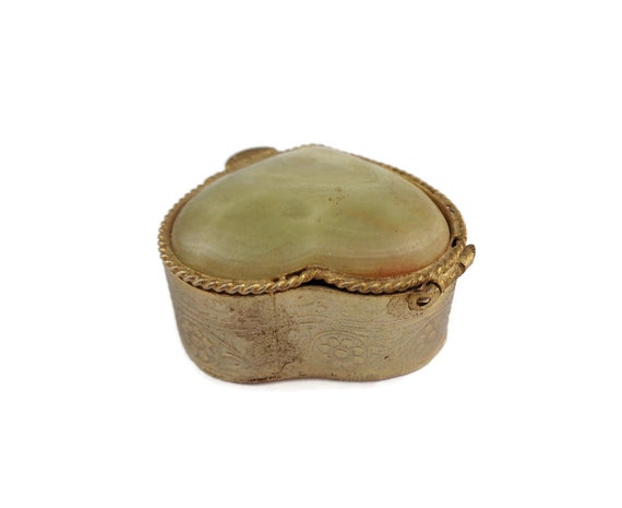 Antique Brass Pill Box, Engraved Brass Pill Box W… - image 10