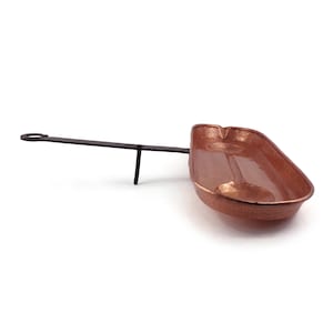 Rare Vintage Copper Pan With Long Iron Handle
