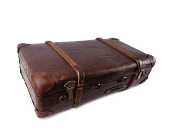 Valise à bagages vintage, Sac de voyage, Cadre en bois de valise, Boîte de coffre de voyage ancienne, Coffre à bagages, Grande valise vintage