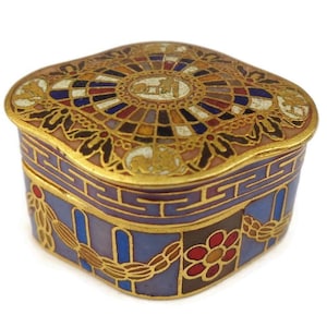Antique Jewelry Box, Engraved Jewelry Box, Handpainted Jewelry Box image 1