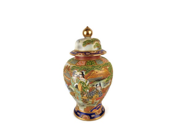 アンティークの大型中国製陶器壺、手描きの中国製陶器壺、大型中国製