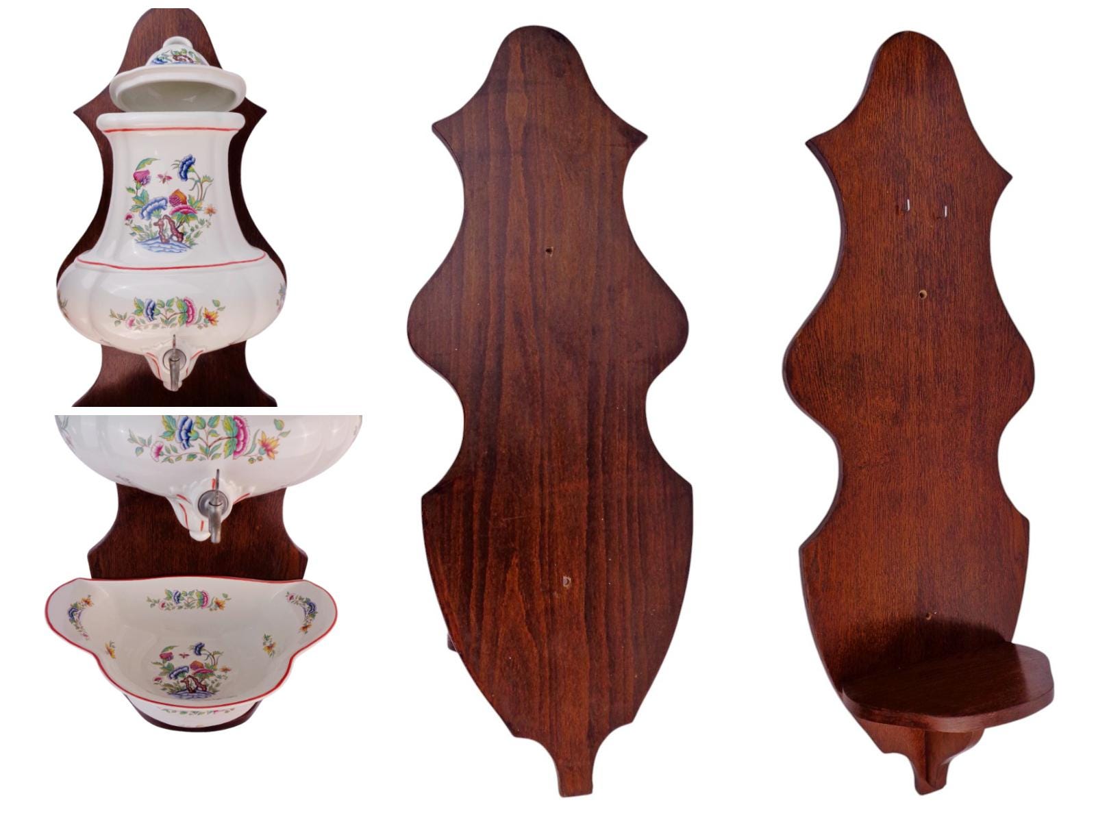 フランスの壁掛け洗面台、手描きのセラミック洗面台（木製壁掛け