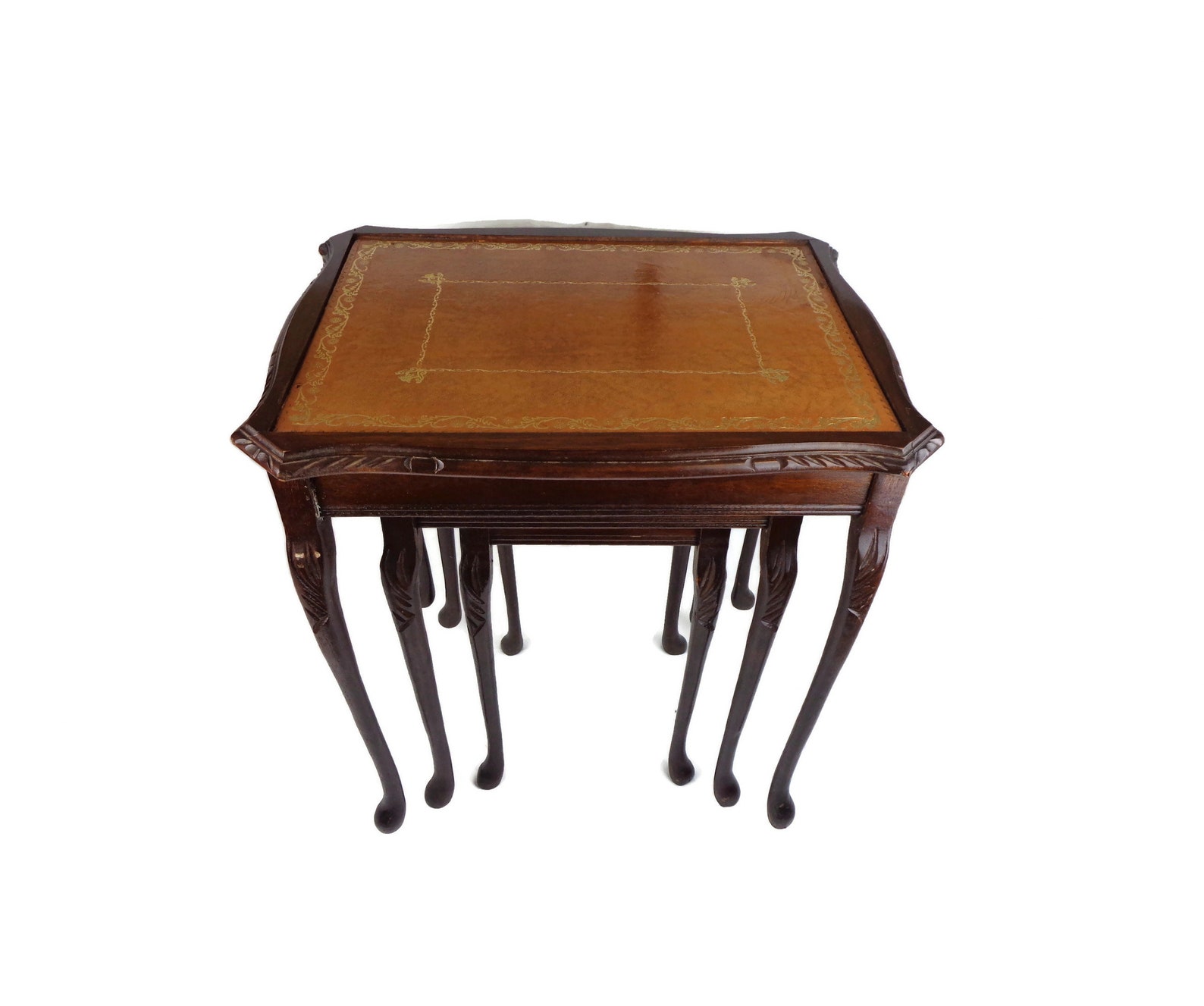 Queen Anne Style Nesting Tables Set Antique Nesting Tables - Etsy