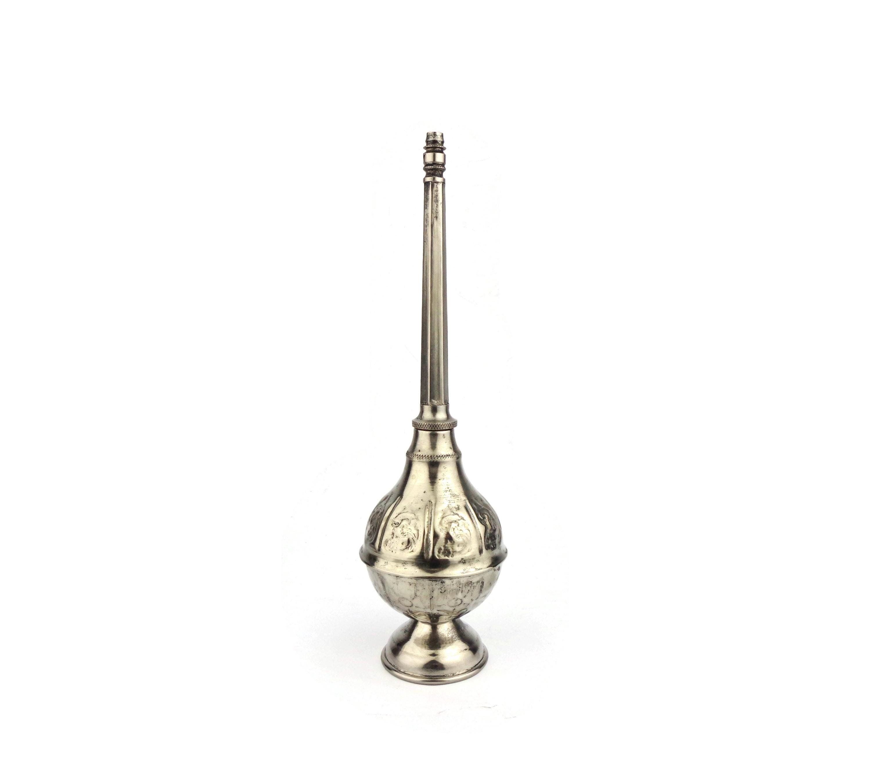 Antique Moroccan Perfume Bottle, Handmade Perfume Bottle Morocco, Moroccan Rose Water Sprayer, Hand Engraved Perfume Bottle