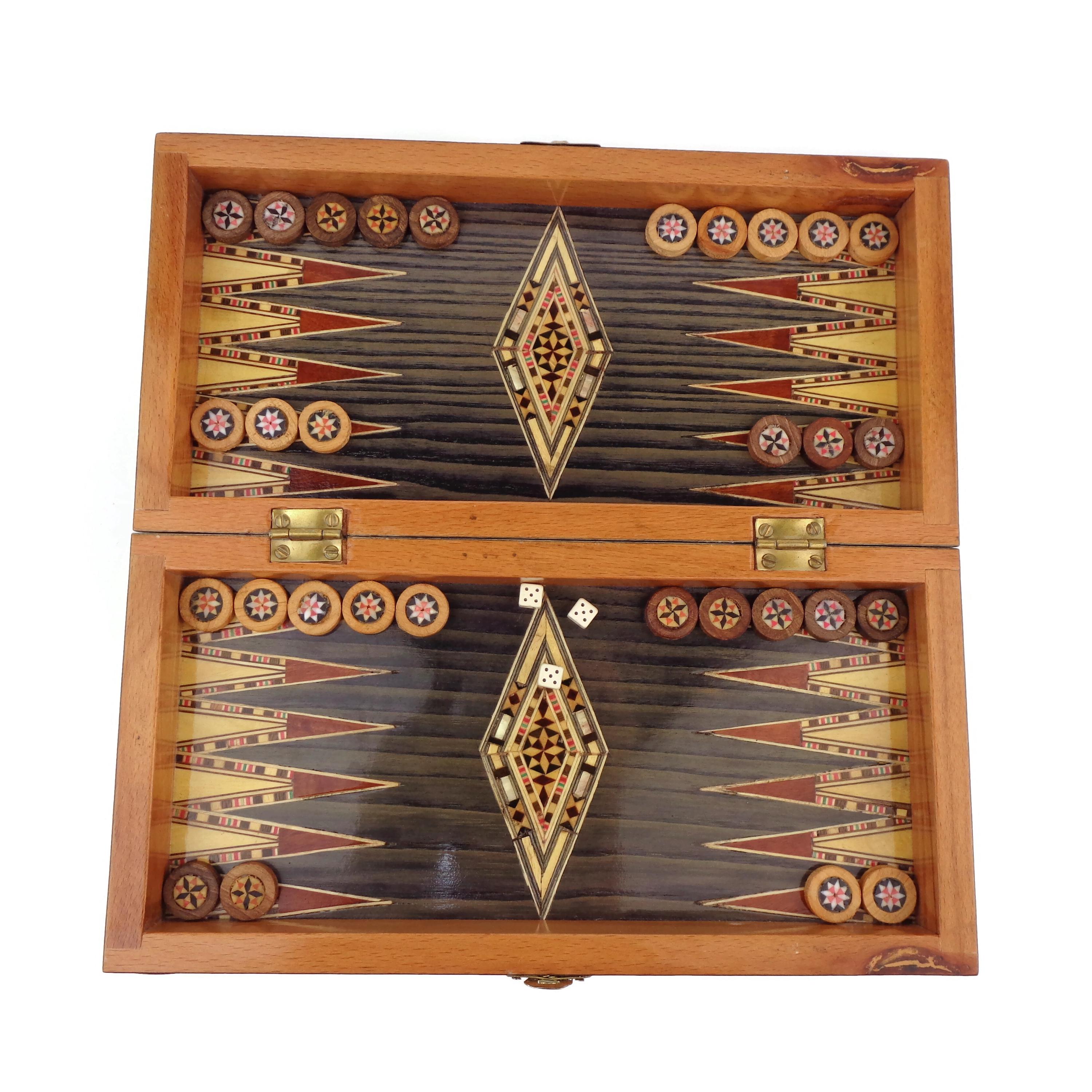 Staroyun - Backgammon Antique En Noyer - 49 X 25 X 75 Cm - Jeu De Société 2 Joueurs - Fabriqué En Turquie