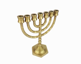 ユダヤ教のメノーラ真鍮キャンドルホルダー 7本のキャンドル、日本の