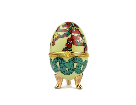 Egg Jewelry Box, Porcelain Egg Jewelry Box, French Egg Jewelry Box