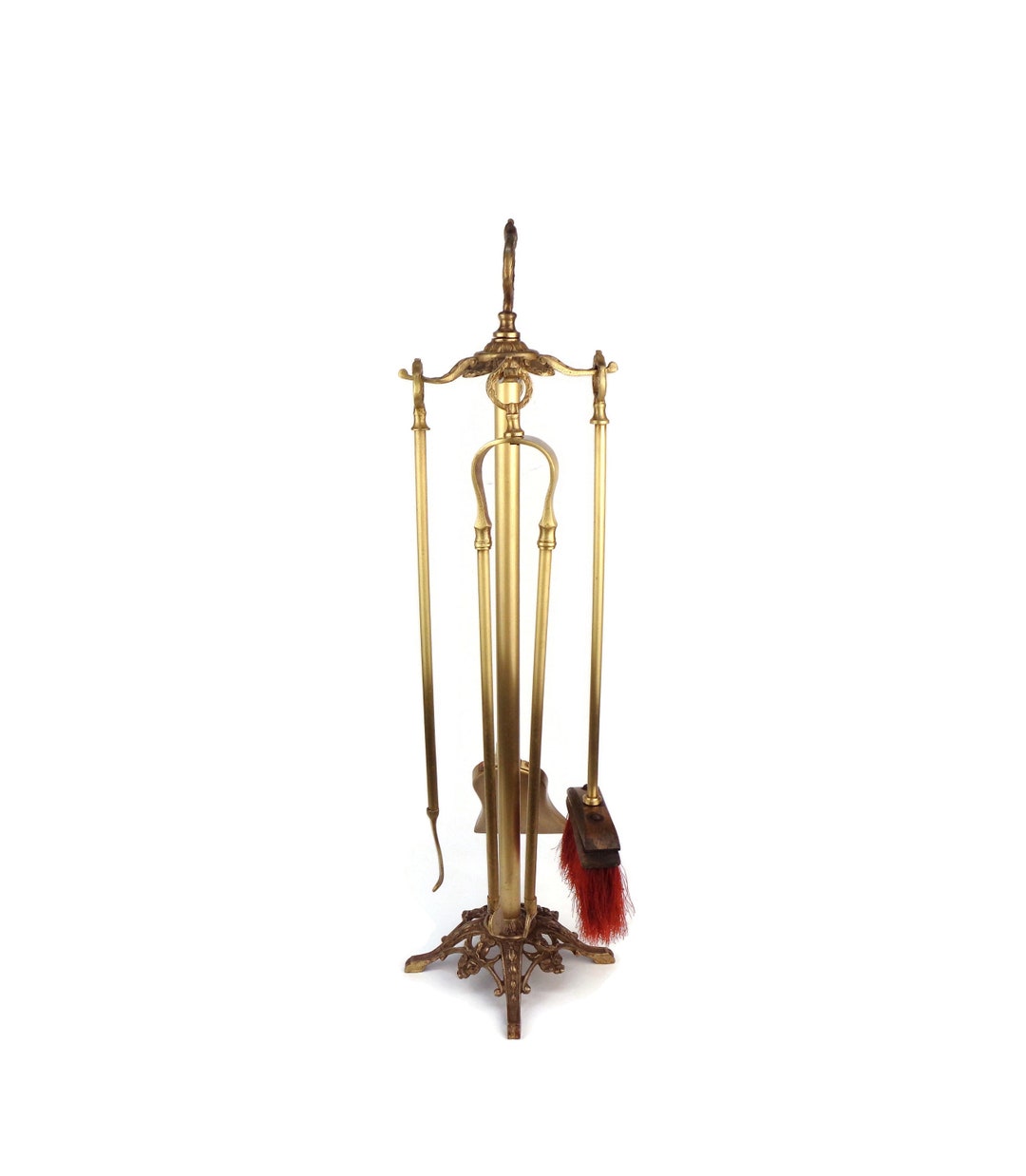 Vintage Brass Fire Pit Tool Set, Fireplace Tool Set, Fireplace Decor ...