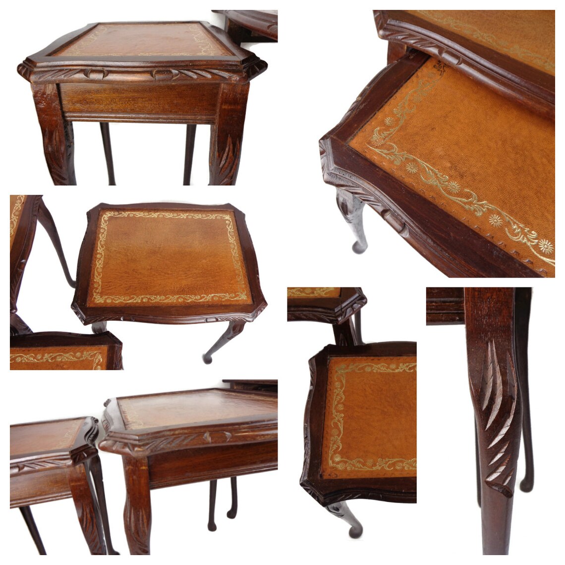 Queen Anne Style Nesting Tables Set Antique Nesting Tables - Etsy