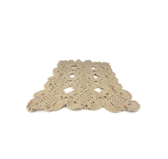 アンティークコットンテーブルクロス、レースかぎ針編みテーブルクロス